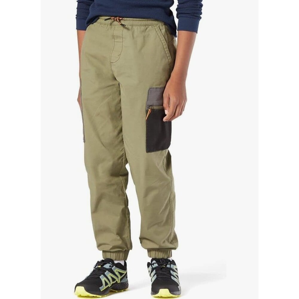 2 for $30 Signature Outdoors Cargo Joggers Boys Small Olive‎ Green NWT